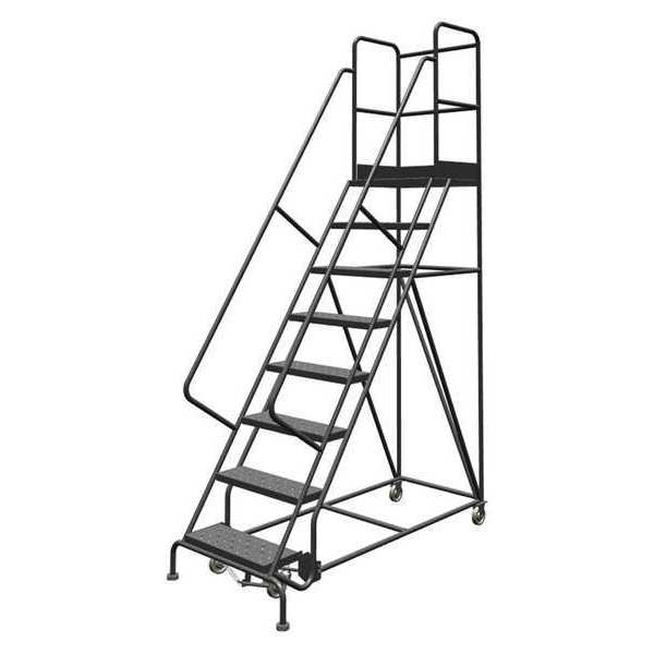 116 in H Steel Rolling Ladder, 8 Steps