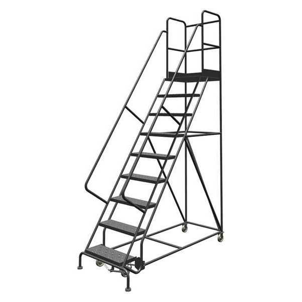 126 in H Steel Rolling Ladder, 9 Steps