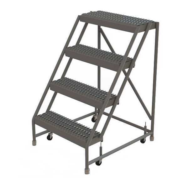 40 in H Steel Rolling Ladder, 4 Steps