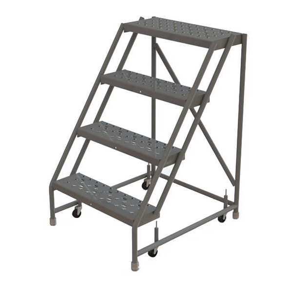 40 in H Steel Rolling Ladder, 4 Steps
