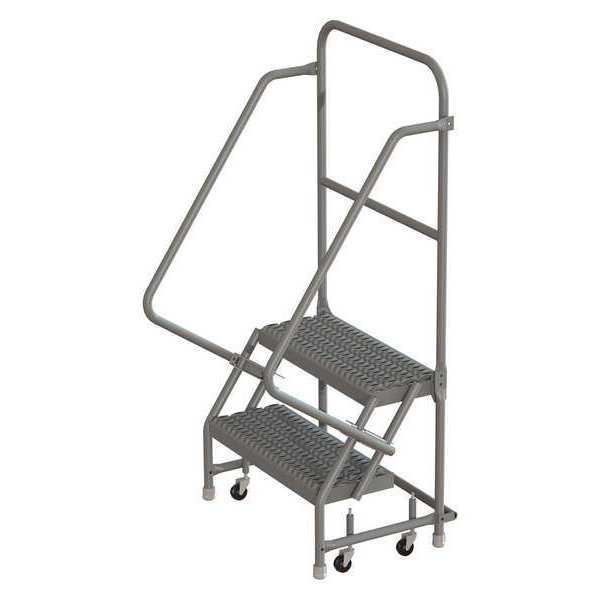 56 in H Steel Rolling Ladder, 2 Steps