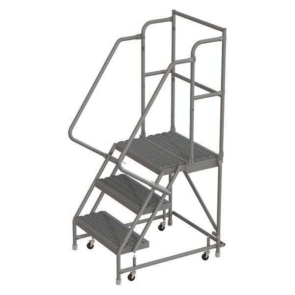 66 in H Steel Rolling Ladder, 3 Steps