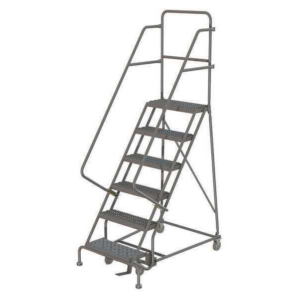 96 in H Steel Rolling Ladder, 6 Steps