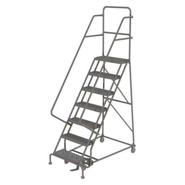 106 in H Steel Rolling Ladder, 7 Steps