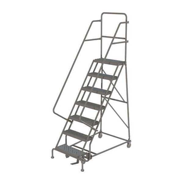 96 in H Steel Rolling Ladder, 6 Steps