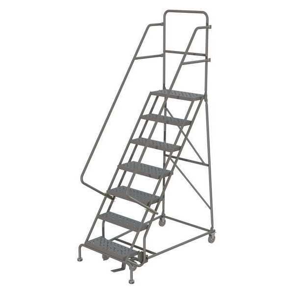 106 in H Steel Rolling Ladder, 7 Steps