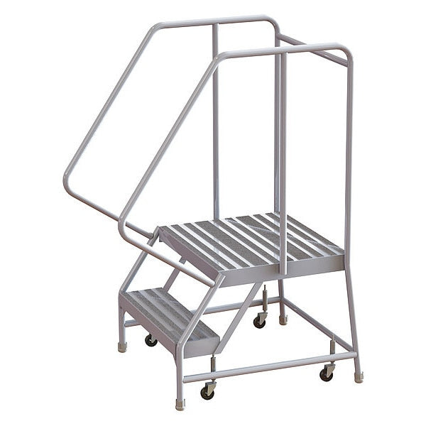 52 in H Aluminum Rolling Ladder, 2 Steps