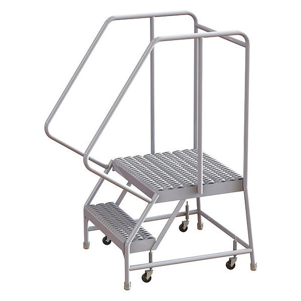52 in H Aluminum Rolling Ladder, 2 Steps