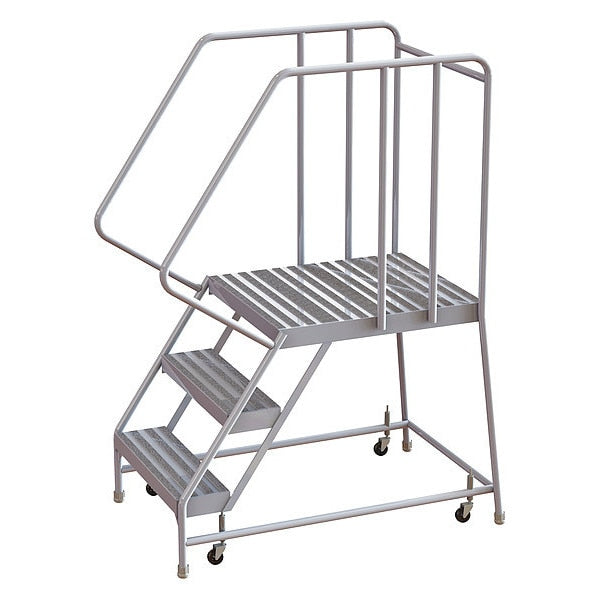 62 in H Aluminum Rolling Ladder, 3 Steps
