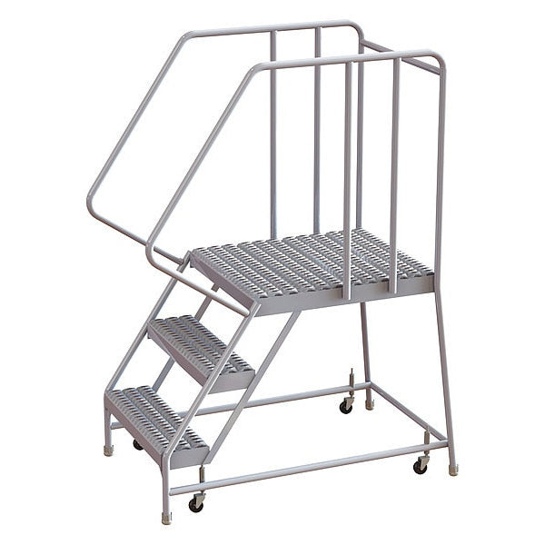 62 in H Aluminum Rolling Ladder, 3 Steps