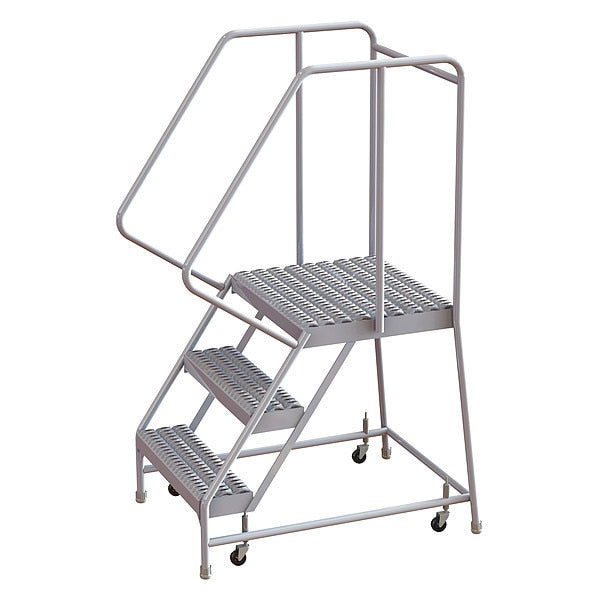 62 in H Aluminum Rolling Ladder, 3 Steps