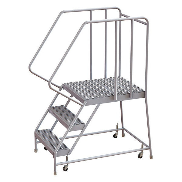 62 in H Aluminum Rolling Ladder, 3 Steps