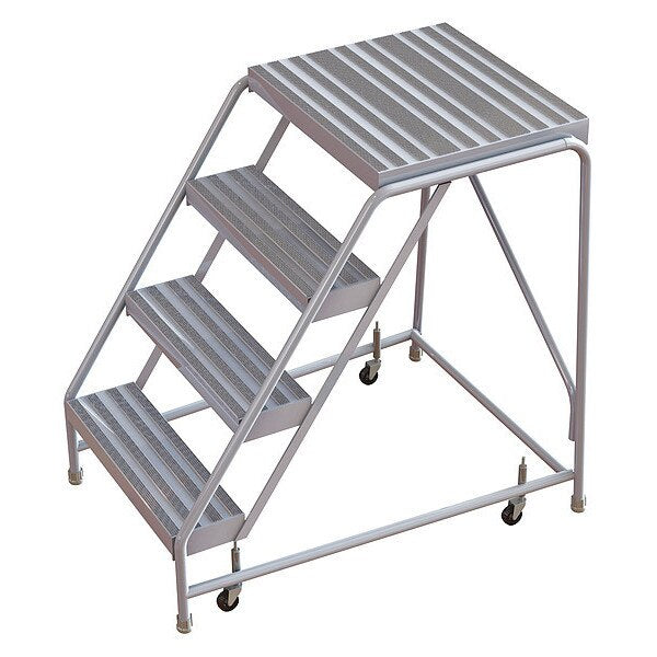 40 in H Aluminum Rolling Ladder, 4 Steps