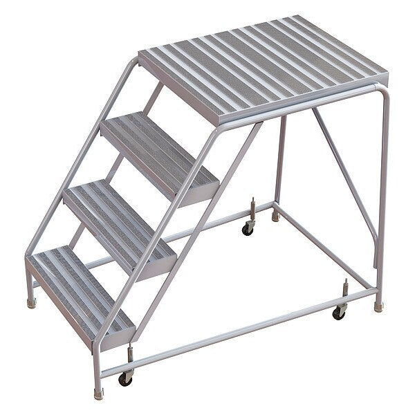 40 in H Aluminum Rolling Ladder, 4 Steps