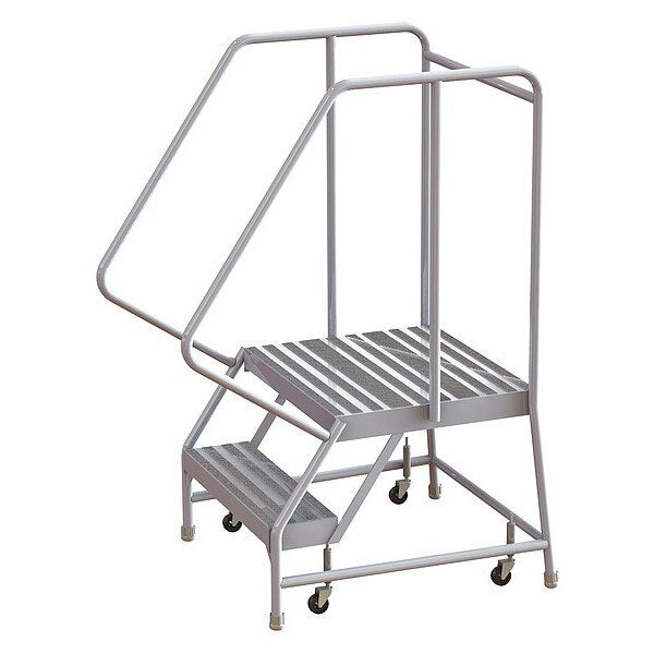 52 in H Aluminum Rolling Ladder, 2 Steps