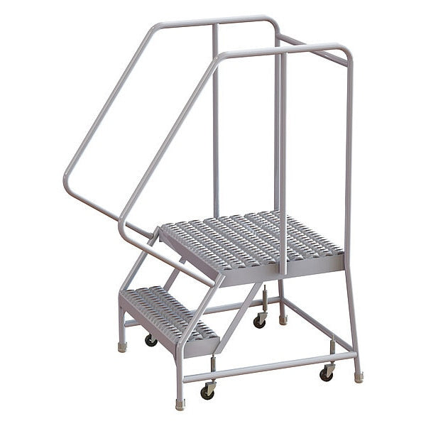 52 in H Aluminum Rolling Ladder, 2 Steps