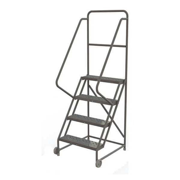 76 in H Steel Tilt and Roll Ladder, 4 Steps