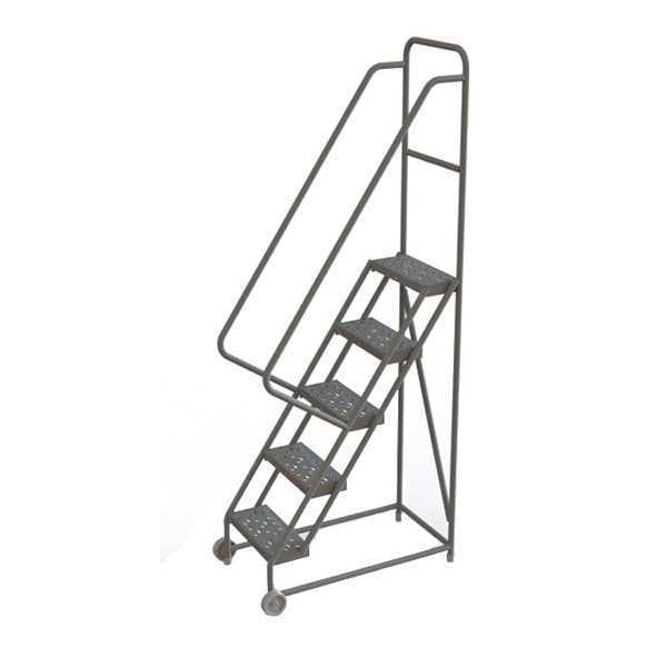 86 in H Steel Tilt and Roll Ladder, 5 Steps