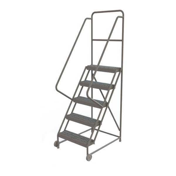 86 in H Steel Tilt and Roll Ladder, 5 Steps