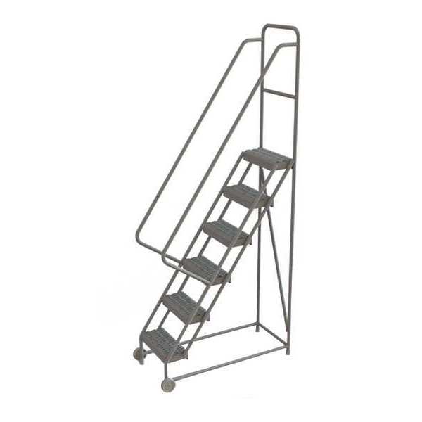 96 in H Steel Tilt and Roll Ladder, 6 Steps