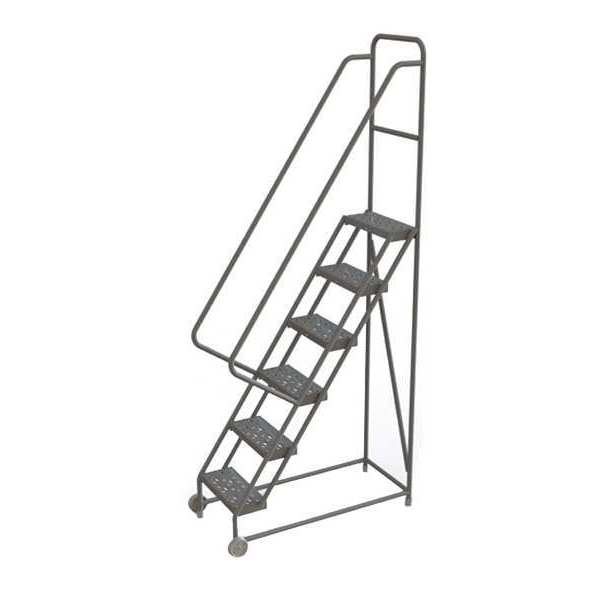 96 in H Steel Tilt and Roll Ladder, 6 Steps