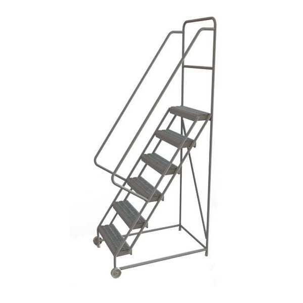 96 in H Steel Tilt and Roll Ladder, 6 Steps