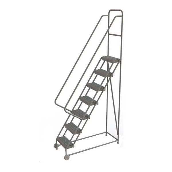 106 in H Steel Tilt and Roll Ladder, 7 Steps
