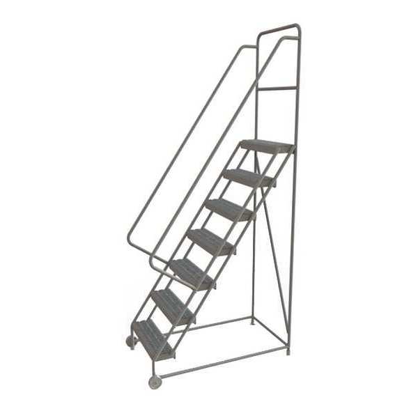 106 in H Steel Tilt and Roll Ladder, 7 Steps