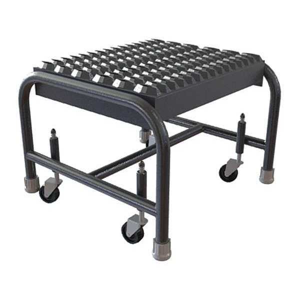 Mobile Step Stand, Aluminum, Serrated, 16in