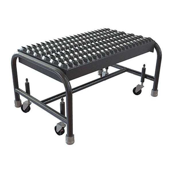 Mobile Step Stand, Aluminum, Serrated, 24in