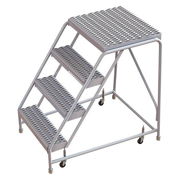 40 in H Aluminum Rolling Ladder, 4 Steps