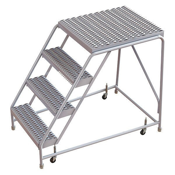 40 in H Aluminum Rolling Ladder, 4 Steps
