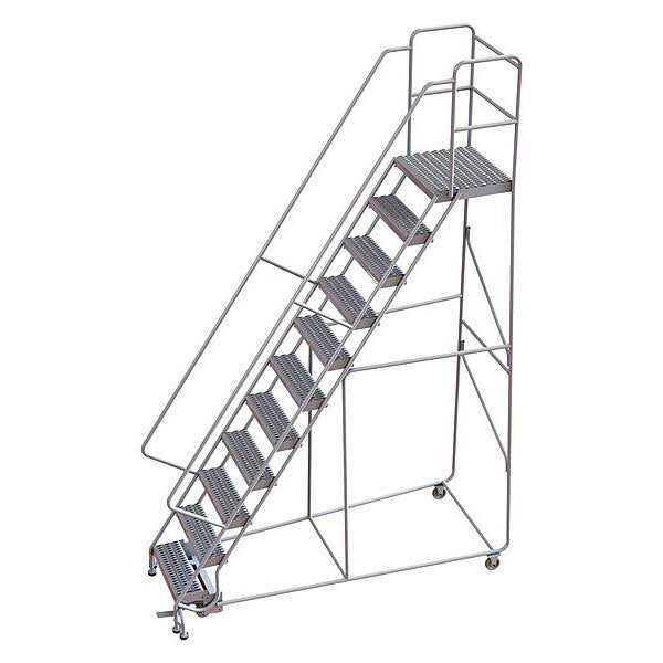142 in H Aluminum Rolling Ladder, 11 Steps