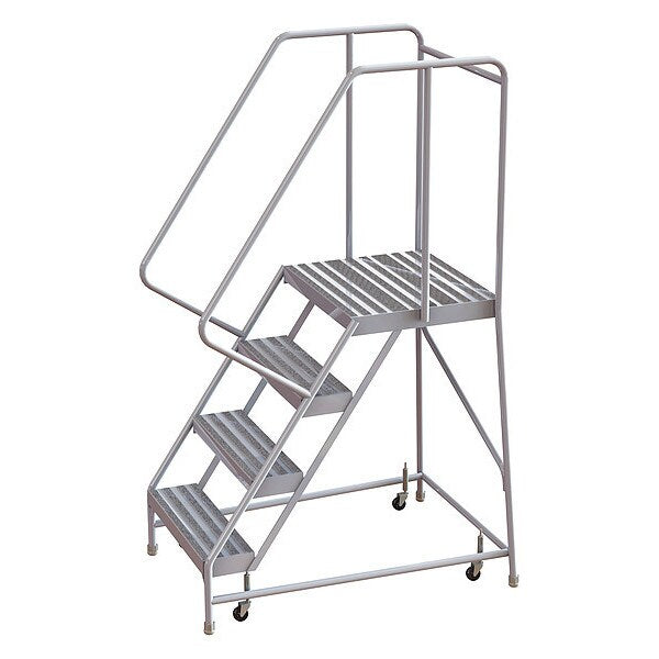 72 in H Aluminum Rolling Ladder, 4 Steps