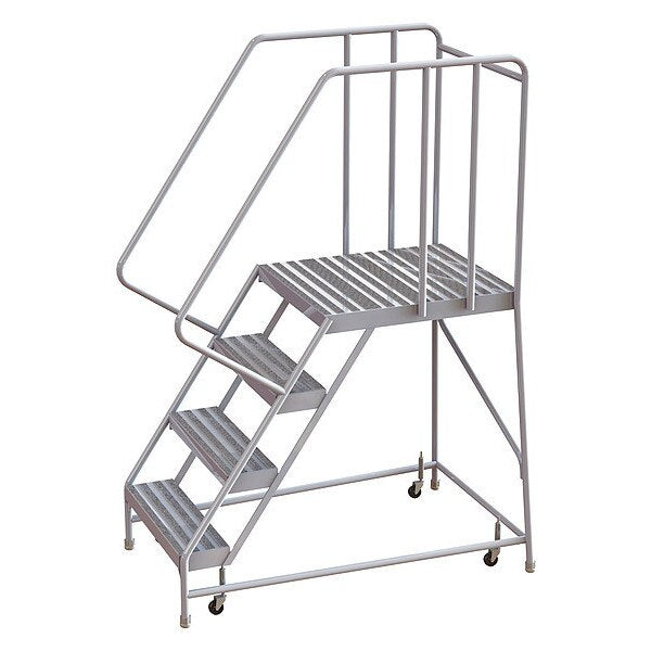 72 in H Aluminum Rolling Ladder, 4 Steps