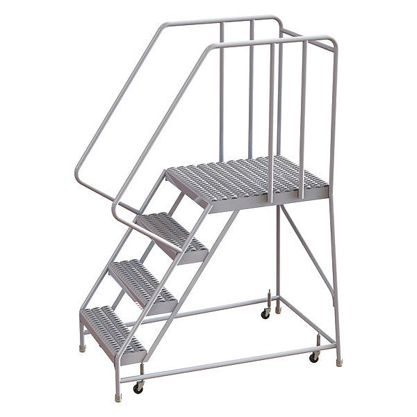 72 in H Aluminum Rolling Ladder, 4 Steps