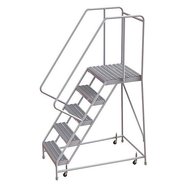 82 in H Aluminum Rolling Ladder, 5 Steps