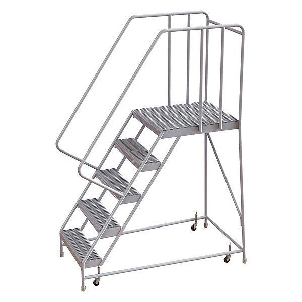 82 in H Aluminum Rolling Ladder, 5 Steps