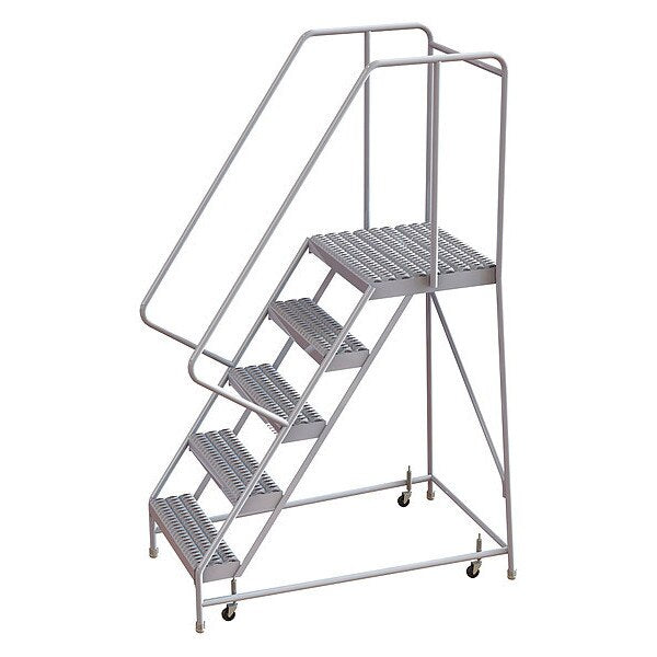 82 in H Aluminum Rolling Ladder, 5 Steps