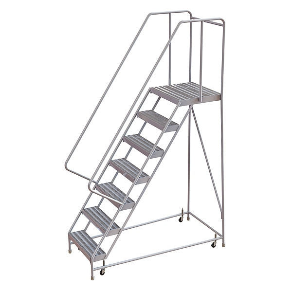 102 in H Aluminum Rolling Ladder, 7 Steps