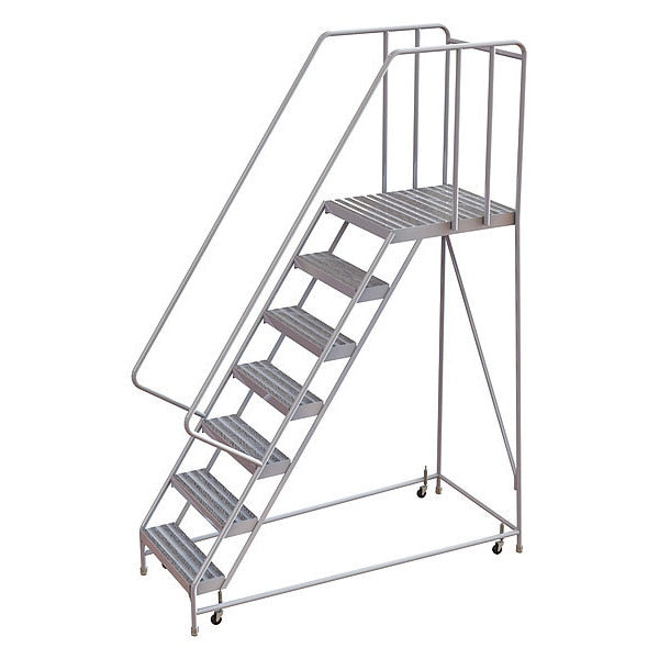102 in H Aluminum Rolling Ladder, 7 Steps