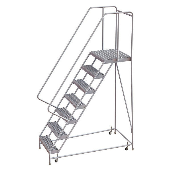 102 in H Aluminum Rolling Ladder, 7 Steps