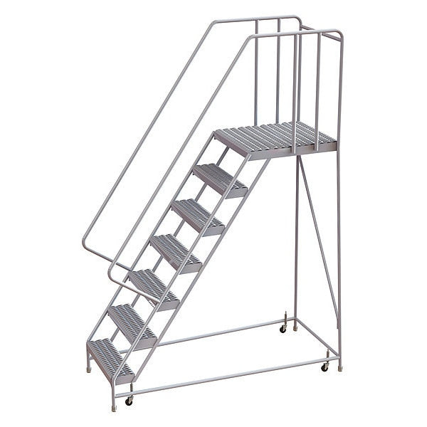 102 in H Aluminum Rolling Ladder, 7 Steps