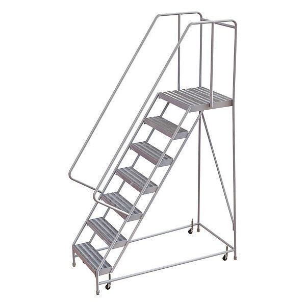 102 in H Aluminum Rolling Ladder, 7 Steps