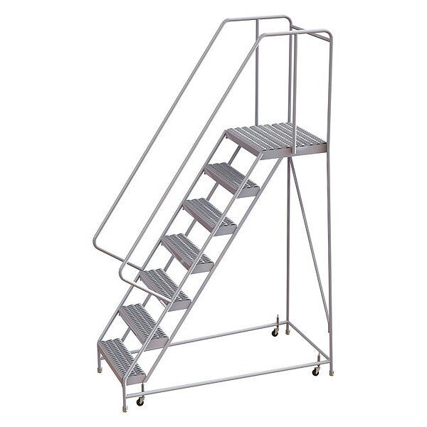 102 in H Aluminum Rolling Ladder, 7 Steps
