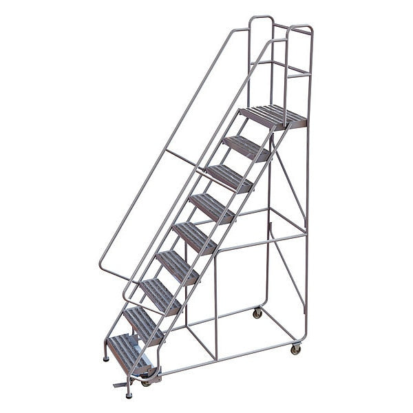 122 in H Aluminum Rolling Ladder, 9 Steps