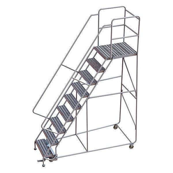 122 in H Aluminum Rolling Ladder, 9 Steps
