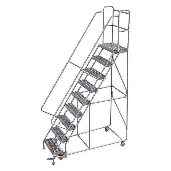 122 in H Aluminum Rolling Ladder, 9 Steps