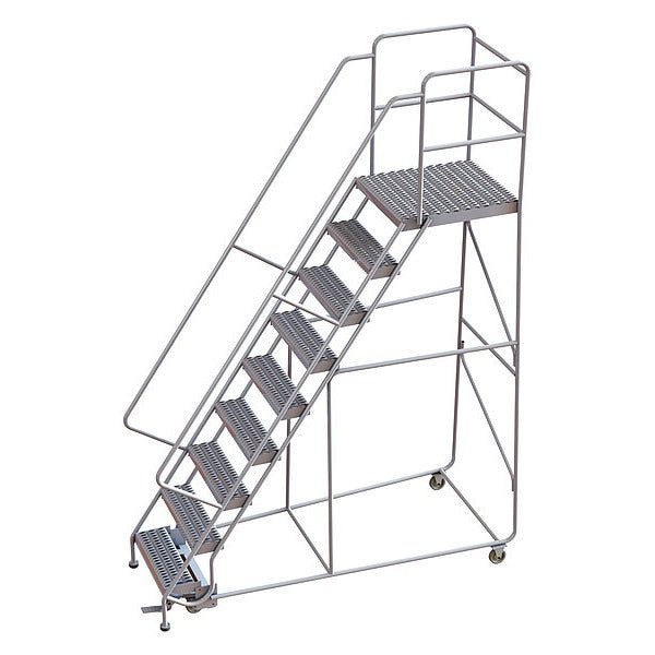 122 in H Aluminum Rolling Ladder, 9 Steps