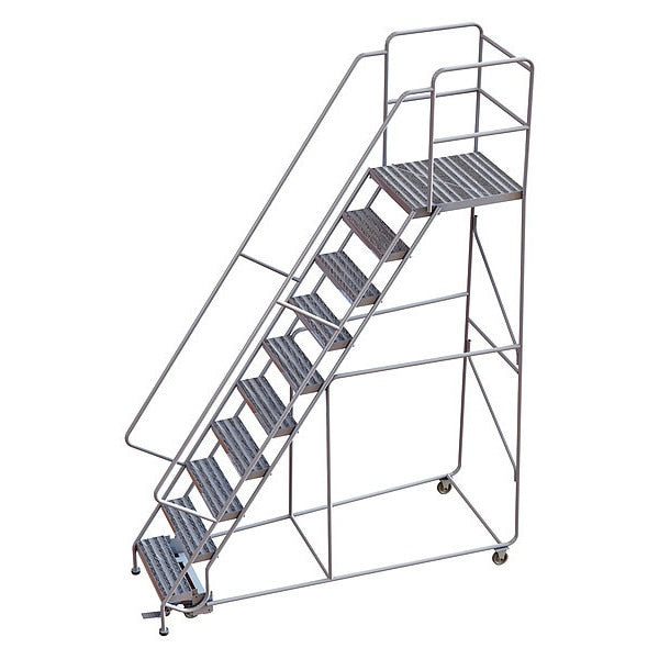 132 in H Aluminum Rolling Ladder, 10 Steps